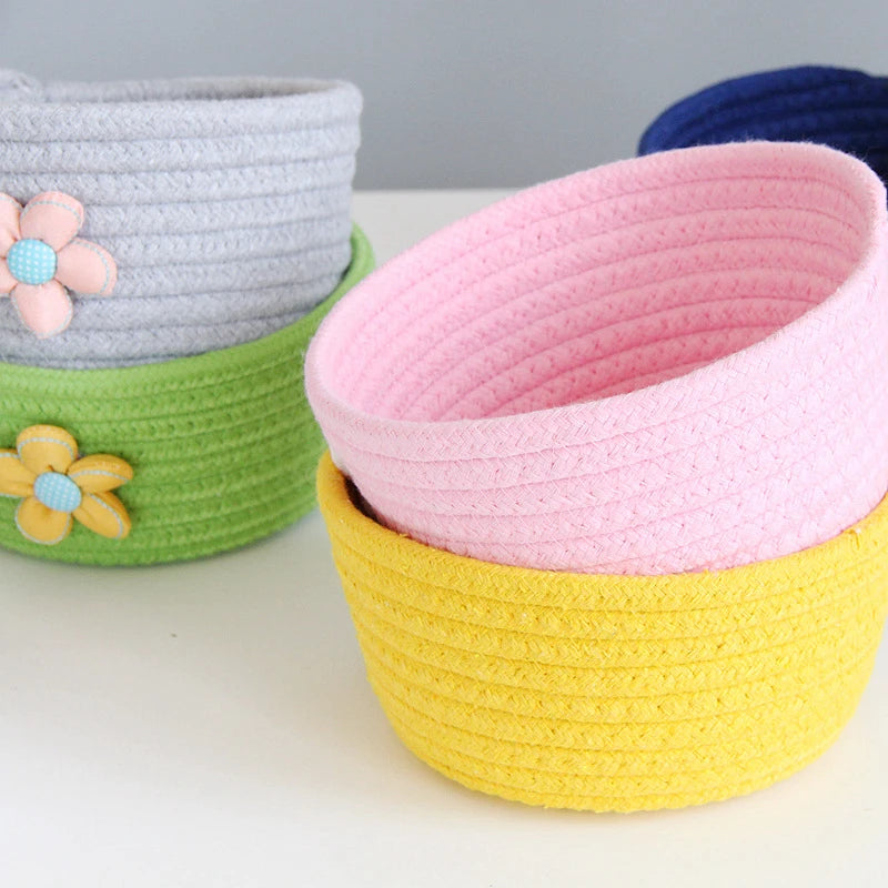 Cotton Rope Storage Baskets , Baby Toys,  Small Organizer Box