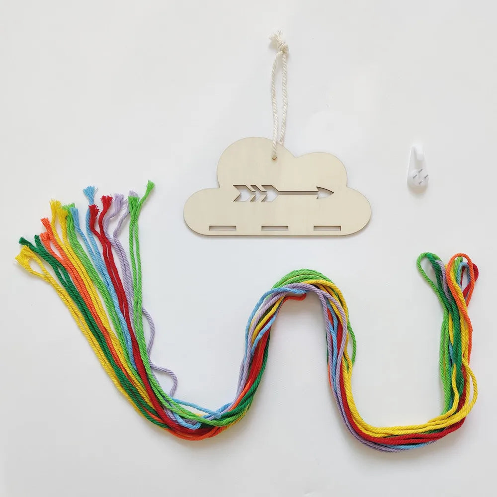Nordic Wooden Cloud Hair Clip Holder – Kids Hair Accessories Wall Organizer