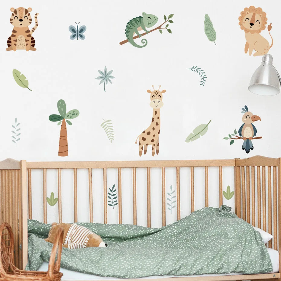Cute Cartoon Animal Wall Stickers – Kids Room Decor